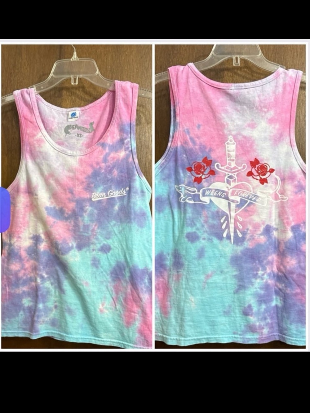 Beangoods dachshund Pink Tie-Dye Tank Top - 'Weens Forever' Graphic XS